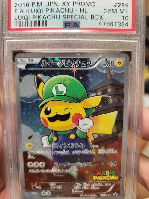 2016 POKEMON JAPANESE XY PROMO #296 FA/LUIGI PIKACHU LUIGI P, Hobby en Vrije tijd, Verzamelkaartspellen | Pokémon, Nieuw, Losse kaart