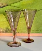 Set Vintage Pink Biot Glasses, Ophalen, Gebruikt, Overige typen