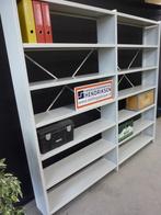 Strakke witte boekenkast / stelling / stalen legbordstelling, Ophalen, Met plank(en), Gebruikt, Bruynzeel
