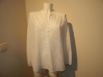 Dante 6  blouse wit deels knoopjes pof mouwen 2/M beschikbaar voor biedingen