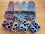 Zelfgebreid babysetje van merino wol slofje, sjaal en mutsje, Nieuw, Ophalen of Verzenden, Jongetje of Meisje, Slofjes