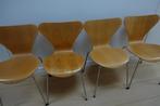 4 Fritz Hansen vlinderstoelen, Huis en Inrichting, Stoelen, Ophalen, Gebruikt, Hout, Vier