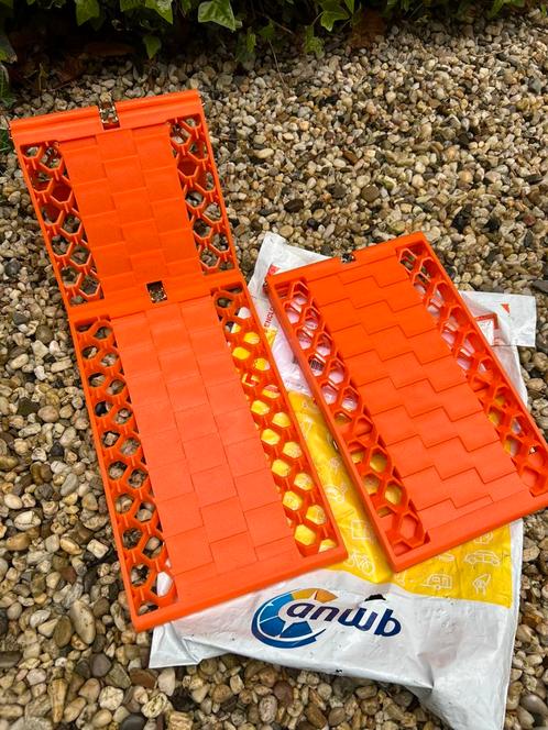Oranje oprijplaten (gripplaten of antislipplaten) nieuw, Caravans en Kamperen, Camper-accessoires, Nieuw, Ophalen