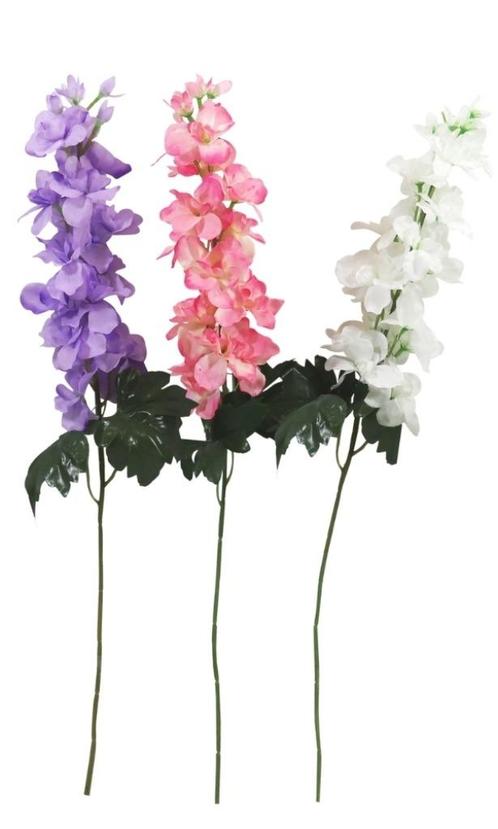 RIDDERSPOOR (DELPHINIUM) KUNST - WIT - ROZE - PAARS LILA, Huis en Inrichting, Woonaccessoires | Kunstplanten en Kunstbloemen, Nieuw