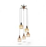 1960s Vintage Pendellamp - Hanglamp met 5 lichtpunten, Huis en Inrichting, Lampen | Hanglampen, Glas, Ophalen of Verzenden, Zo goed als nieuw