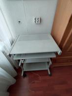 Metalen Computer tafel op wieltjes, Ophalen, Gebruikt, 70 tot 120 cm, Metaal