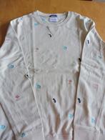 Lichte herensweater met geborduurde motiefjes maat XXL, Overige kleuren, Overige maten, Ophalen of Verzenden, Zo goed als nieuw