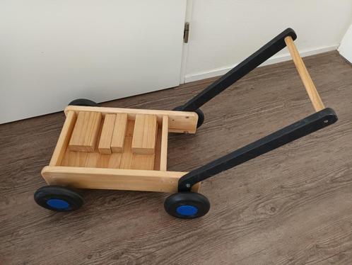 loopkar duwkar loopwagen blokkenkar hout bijna gratis/ruilen, Kinderen en Baby's, Speelgoed | Houten speelgoed, Gebruikt, Duw- of Trekspeelgoed