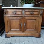 Antieke wastafel badkamermeubel marmer vintage baby kast eik, Huis en Inrichting, Ophalen of Verzenden, Zo goed als nieuw, 25 tot 50 cm