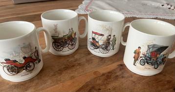 Vintage Theekopjes Set - Auto Motieven beschikbaar voor biedingen