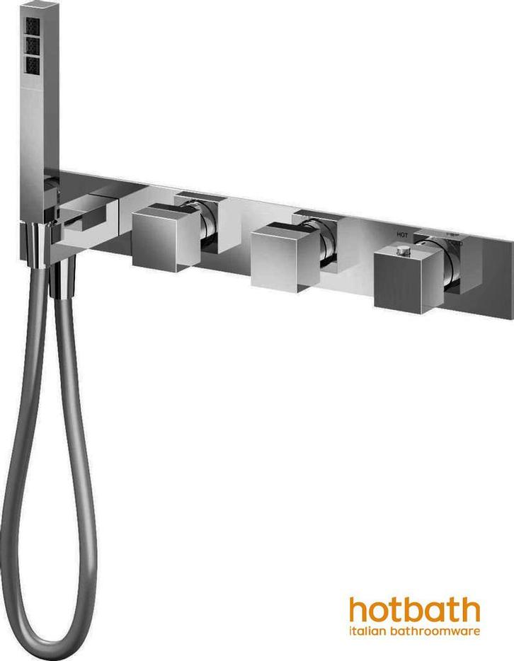 Hotbath Bloke Q061GN inbouw bad/douche thermostaat, Doe-het-zelf en Verbouw, Sanitair, Nieuw, Kraan, Rvs, Ophalen of Verzenden