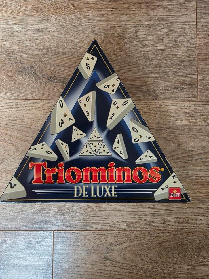 Tri-Ominos Triominos deluxe De Luxe bordspel Goliath, Hobby en Vrije tijd, Gezelschapsspellen | Bordspellen, Zo goed als nieuw