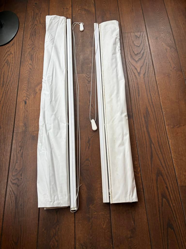 2x Vouwgordijn ophangsysteem 160cm & 150cm, Ophalen of Verzenden, Gebruikt, Wit, 150 tot 200 cm