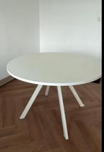 Ronde witte eettafel 120cm, Huis en Inrichting, Tafels | Eettafels, Ophalen, 100 tot 150 cm, Rond, Zo goed als nieuw