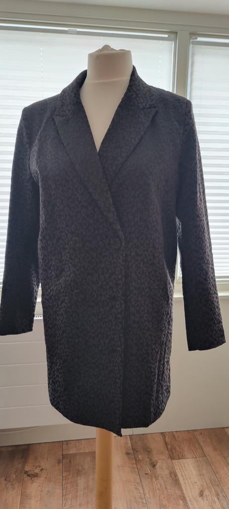 Lang colbert, zwart, motief, SHOEBY mt M, gevoerd, Ophalen of Verzenden, Zo goed als nieuw, Zwart