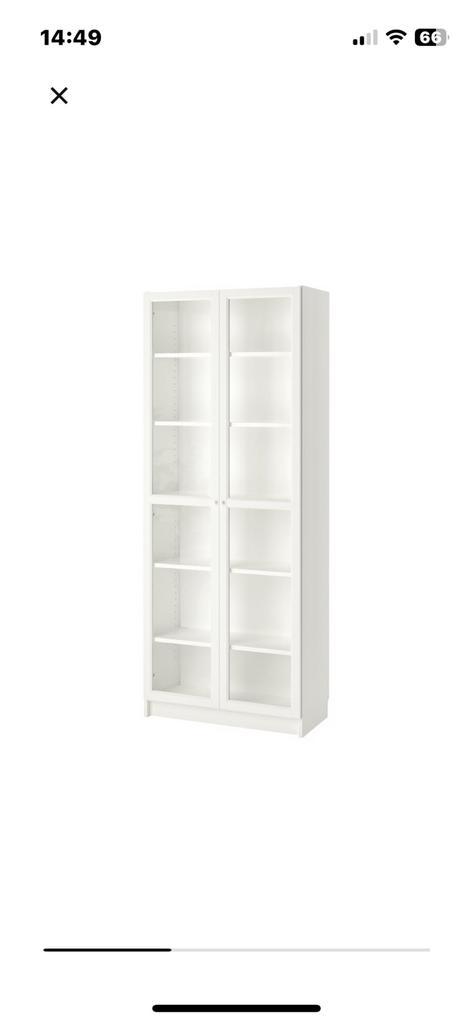 Witte Billy met deurtjes, Huis en Inrichting, Kasten | Boekenkasten, Gebruikt, 50 tot 100 cm, 200 cm of meer, 25 tot 50 cm, Met deur(en)