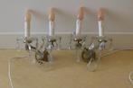set van twee vintage kristallen wandlampjes, Huis en Inrichting, Lampen | Wandlampen, Ophalen of Verzenden, Gebruikt, Glas, Klassiek