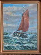 Klassiek schilderij van schevenings vissersschip., Ophalen of Verzenden