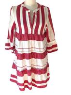 AUGUST rood off white linnen style ibiza jurk 36/38 CHCS, Kleding | Dames, August, Ophalen of Verzenden, Zo goed als nieuw, Rood