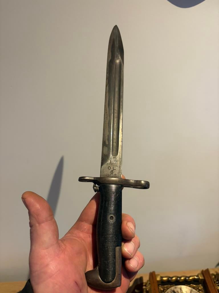 Ww2 garand bajonet U.S & O L gestempeld!, Ophalen of Verzenden, Amerika, Mes of Dolk