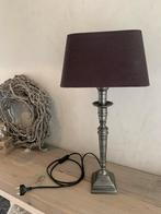 Tafellamp lamp kleur antiek tin zilver witte en zwarte kap, Huis en Inrichting, Lampen | Tafellampen, Ophalen of Verzenden, Zo goed als nieuw