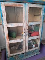 Unieke India Kast Massief Hout, Ibiza style., Huis en Inrichting, Ophalen, Gebruikt, 100 tot 150 cm, Teakhout