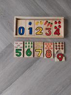 Leerzame Houten puzzel met cijfers en afbeeldingen, Ophalen of Verzenden, 10 tot 50 stukjes, Zo goed als nieuw, Van hout
