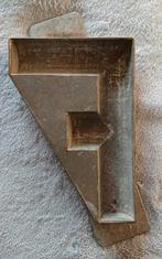 Brocante oude chocolademal letter F, Antiek en Kunst, Ophalen of Verzenden