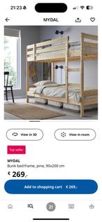 Stapelbed Ikea Mydal, Ophalen, 90 cm, Tweepersoons, Zo goed als nieuw