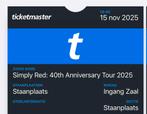 2 x Simply Red ticket 15 november 2025, Tickets en Kaartjes, Twee personen, November