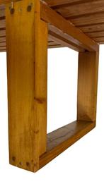 Vintage Scandinavische grenenhouten lattenbank jaren 60, Vintage, Tweepersoons, Zo goed als nieuw, Minder dan 150 cm