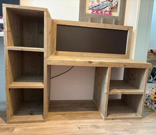 Steigerhouten speeltafel/bureau met magneet en krijtbord, Kinderen en Baby's, Kinderkamer | Overige Meubels, Zo goed als nieuw