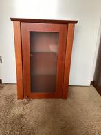 Badkamer/Medicijn kastje kersenhout met (mat)glas, Huis en Inrichting, Badkamer | Badkamermeubels, Ophalen, Minder dan 50 cm, Gebruikt