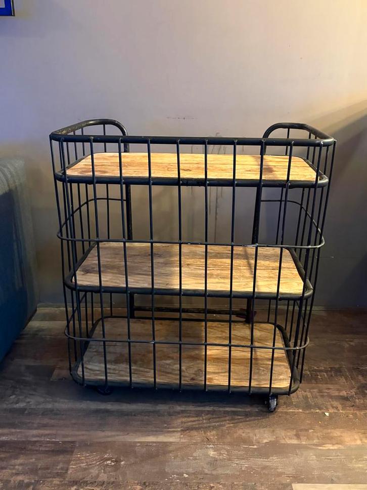 Stoere Bakkerskast met 3 Houten Planken, Huis en Inrichting, Kasten | Stellingkasten, Zo goed als nieuw, Ophalen