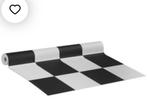 Coupon zwart wit zeil ca 130 cm, Huis en Inrichting, Stoffering | Vloerbedekking, Ophalen of Verzenden, Nieuw, Minder dan 10 m²