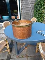 Antieke Koperen Ketel met Tang, Ophalen, Koper