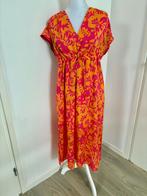 Vrolijke lange Promod jurk - maat M, Maat 38/40 (M), Zo goed als nieuw, Roze, Onder de knie