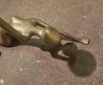 Vintage messing kaarshouder vrouwelijk naakt, Antiek en Kunst, Kunst | Beelden en Houtsnijwerken, Ophalen