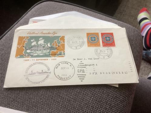 No4264 Holland America Line 31-10-1959 gelopen Den Burg Heb, Postzegels en Munten, Postzegels | Eerstedagenveloppen, Beschreven