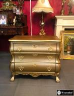 Buikkast goud vintage klassiek houten kast met 3 lades, Ophalen, Gebruikt, 50 tot 100 cm, Minder dan 100 cm