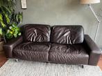 Gebruikte Leren tweezits bank driezit 2,5zit, Ophalen, Gebruikt, Driepersoons, Rechte bank