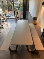 Lichtgrijs 200 x 150 staal met trespa liggers, Tuin en Terras, Picknicktafels, Ophalen, Gebruikt, Rechthoekig, Staal