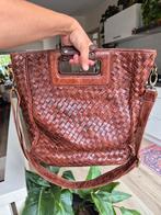 Italian made brown soft leather bag, Ophalen, Zo goed als nieuw, Bruin