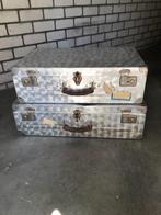 Twee classic aluminium koffers en een alu reis-kampeerkist., Sieraden, Tassen en Uiterlijk, Koffers, Gebruikt, Metaal, 35 tot 45 cm