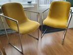 2 arco frame ll  stoelen in okergeel fluweel, Ophalen, Twee, Overige kleuren, Zo goed als nieuw
