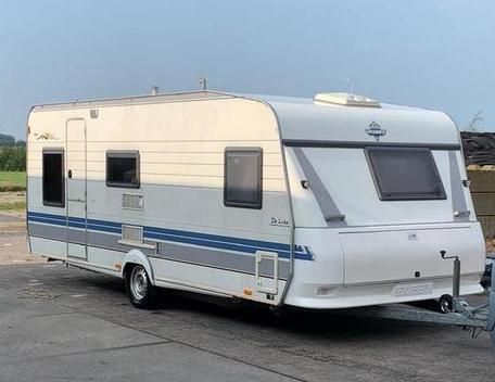 6 persoons caravan Hobby de luxe 560, Caravans en Kamperen, Caravans, Particulier, tot en met 6, 1000 - 1250 kg, Rondzit, Hobby