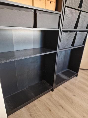 Zwarte kasten 2x  ikea Billy - boekenkast kleding opbergen - afbeelding 3