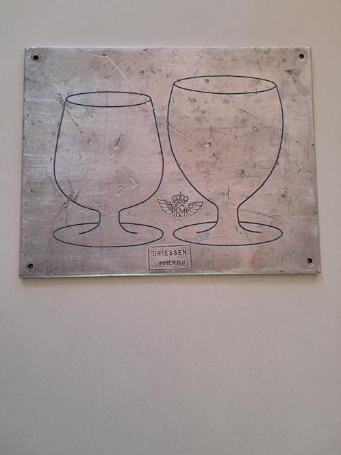 Aluminium plaat met oud KLM logo, Verzamelen, Luchtvaart en Vliegtuigspotten, Gebruikt, Overige typen, Ophalen of Verzenden