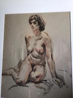 Johan Dijkstra(1896-1978)Ploeg -Zittend naakt - Gesign lijst, Antiek en Kunst, Kunst | Schilderijen | Klassiek, Ophalen