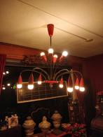 Prachtige jaren 60/70 lamp oranje, Huis en Inrichting, Lampen | Hanglampen, Ophalen, 50 tot 75 cm, Jaren 60/70, Zo goed als nieuw
